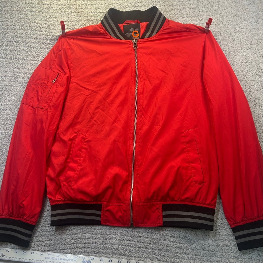 G BY GUESS Bomber Jacket Red XL Streetwear Varsity Flight Urban Retro